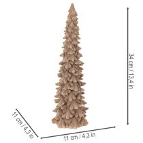 gjenstander Dekorativt juletre med flokker til vinterdekorasjon, 34 cm