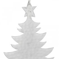 Juletre anheng, advent dekorasjon, metall dekor til jul, sølv 20,5 × 15,5 cm