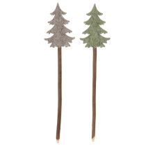 gjenstander Dekorativt juletre på pinne til blomsterkasser og høye arrangementer, 45 cm, 6 stk.