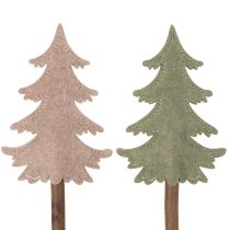 gjenstander Dekorativt juletre på pinne til blomsterkasser og høye arrangementer, 45 cm, 6 stk.