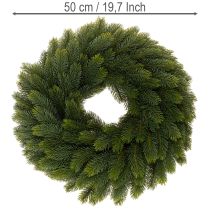 gjenstander Kunstig grangrenkrans, grønn, rund, 50 cm