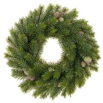 gjenstander Kunstig grangrenkrans med kongler til dør eller bord, 30 cm