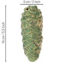 gjenstander Keramikk kongledekorasjon, borddekorasjon, høst, 14 cm, 3 stk.