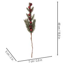 gjenstander Kunstig grangren med julekuler, 48 cm, 2 stk.