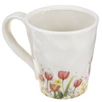 gjenstander Keramisk blomsterpotte med blomstermotiv for nostalgisk vårdekorasjon, planteelskere, 10,5 cm