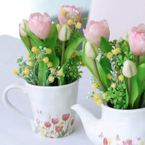 gjenstander Keramisk blomsterpotte med blomstermotiv for nostalgisk vårdekorasjon, planteelskere, 10,5 cm