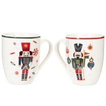 gjenstander Julekrus med nøtteknekker- og sukkerstangmotiv, 10 cm, 2 stk.