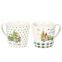 gjenstander Kaffekrus Merry Christmas julemotiv keramisk krus 10 cm 2 stk
