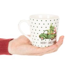 gjenstander Kaffekrus Merry Christmas julemotiv keramisk krus 10 cm 2 stk