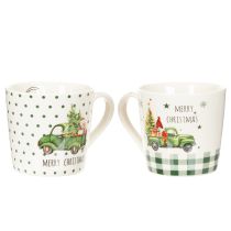 gjenstander Kaffekrus Merry Christmas julemotiv keramisk krus 10 cm 2 stk
