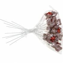 gjenstander Dekorativ pluggbjørn med hjerte, Valentinsdag, blomsterpluggglitter 9 stk