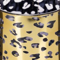 gjenstander Telysholder i glass med leopardmønster til borddekorasjon, 12 cm