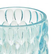 gjenstander Telysglass lyseblå tonet glasslykt Ø9,5cm H9cm 2stk