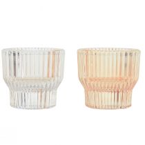 gjenstander Telysglass telysholder tonet glass Ø5,5cm H5cm 2stk