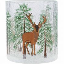 gjenstander Telysholder glass Christmas Crackle telysglass H10cm