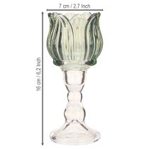 gjenstander Telysholder tulipanglass telysglass grønn Ø7cm H16cm 2stk