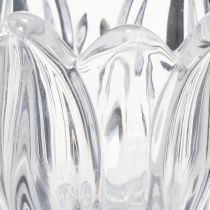 gjenstander Glasslysestaker med blomstermønster for elegant borddekorasjon, 14 cm, 2 stk.