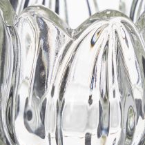 gjenstander Telysholder i glass, dekorativ blomsterform for en stilig atmosfære, 17 cm