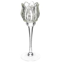 gjenstander Blomsterlysestake i glass for elegant borddekorasjon, arrangementer og bryllup, 22 cm