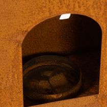 gjenstander Julelysholder, rusten metalllysestake, hjort, 45x14cm