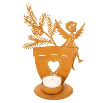 gjenstander Julelysholder, engeldekorasjon, rustdekorasjon, Ø8 cm H18 cm