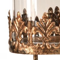 gjenstander Telysholder med glass for plugging i antikk look gull Ø5,5cm 4 stk