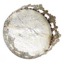 gjenstander Telysholder med glass for plugging i vintage sølv Ø5,5cm H8cm 4stk