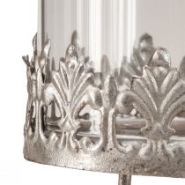 gjenstander Telysholder for plugging med glass sølv antikk Ø7cm 4 stk