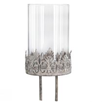 gjenstander Telysholder for plugging med lysglass grå Ø5,5cm 4stk