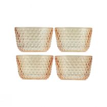 gjenstander Telysholder glasslykt retro oransje Ø8cm H5cm 4stk
