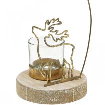 gjenstander Fyrfadsholder rein og julestjernemetall Ø10cm H24cm