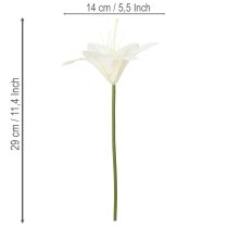 gjenstander Kunstige hvite tigerliljeblomster til vaser og arrangementer, 29 cm bukett med 6 stk.
