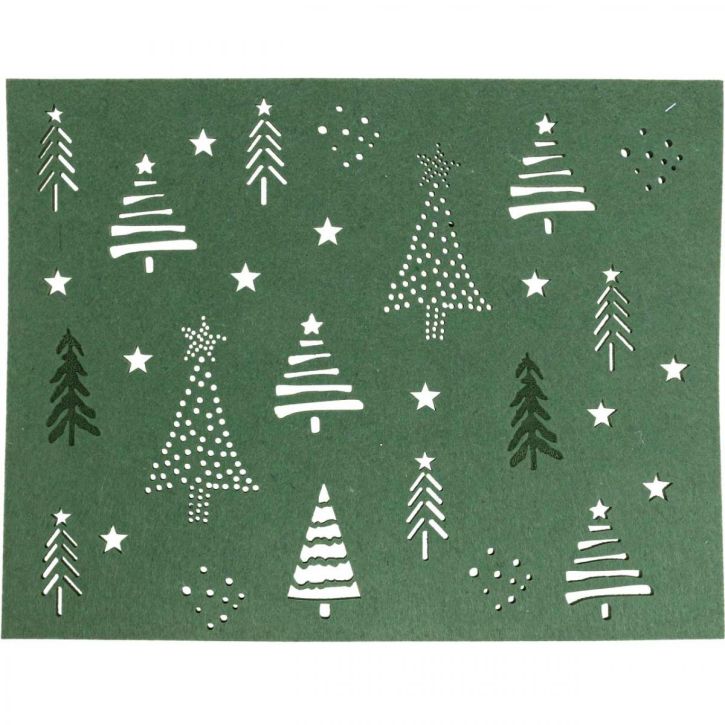 gjenstander Dekkeunderlag julebordpynt grønn filt 45×35cm 4stk
