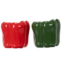 gjenstander Paprika keramisk blomsterpotte for moderne kjøkkeninnredning, egnet for enhver interiørstil, 13 cm, 2 stk.