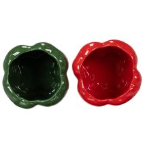 gjenstander Paprika keramisk blomsterpotte for moderne kjøkkeninnredning, egnet for enhver interiørstil, 13 cm, 2 stk.