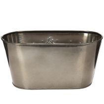 gjenstander Oval blomsterkasse med preget grantredesign, 25 cm