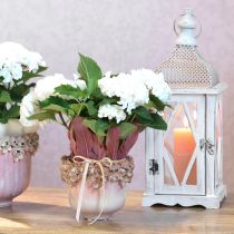 gjenstander Blomsterpotte Keramikkrosa – Elegant plantekrukke med blomsterdekor Ø16cm