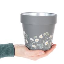 gjenstander Blomsterpotte med delikat villblomsterdesign, praktisk bruk på balkong eller terrasse, 15 cm, 3 deler