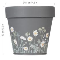gjenstander Blomsterpotte med tusenfrydmotiv for stilig interiørdesign, 11 cm, 4 deler