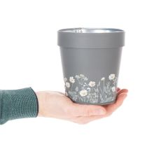 gjenstander Blomsterpotte med blomstermønster for moderne hjem og sommerbalkongdekorasjon, 13 cm, 4 stk.