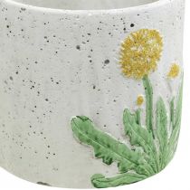 gjenstander Plantekar betong løvetann sommerdekorasjon blomsterpotte Ø12,5cm H11cm 3stk