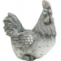 gjenstander Kylling til planting, påskepynt, plantepotte, vår, dekorativ kyllingbetonglook H30cm