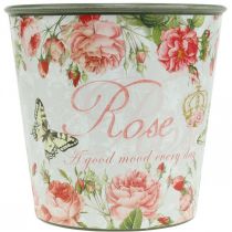 gjenstander Plantekar, bøtte for planting, plantekasse med rose H13cm Ø13,5cm