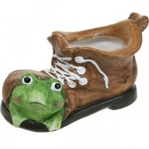gjenstander Dekorativ plantekasse, sko med frosk, keramikk 30×18cm H15cm