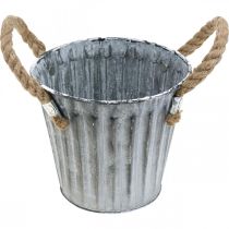 gjenstander Plantepotte med håndtak, cachepotte i metall, dekorativ potte for planting Ø14,5cm