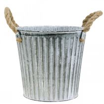 gjenstander Dekorativ potte for planting, metallkrukke med håndtak, metalldekor Shabby Chic Ø21,5cm