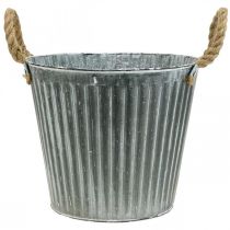 gjenstander Plantekar, dekorativ potte med håndtak, metallkrukke for planting Ø25,5cm