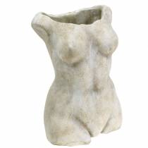 Plantekrukke torso kvinne grå 19 × 13,5 cm H27cm