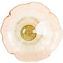 gjenstander Dekorativ glassplate med fot, blomsterdesign for stilig borddekorasjon og sommerdekor, 15 cm