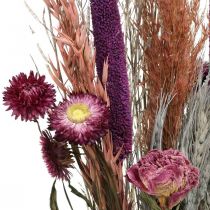 gjenstander Tørkede blomster Bukett med rosa engblomster og frokostblandinger 70-75cm